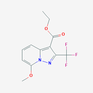 molecular formula C12H11F3N2O3 B11838177 Ethyl 7-methoxy-2-(trifluoromethyl)pyrazolo[1,5-A]pyridine-3-carboxylate 