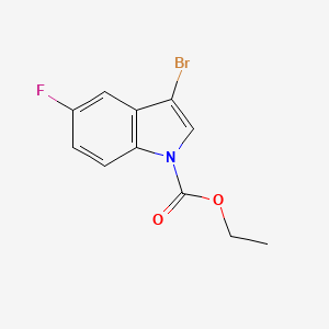 molecular formula C11H9BrFNO2 B11838202 Ethyl 3-Bromo-5-fluoroindole-1-carboxylate 