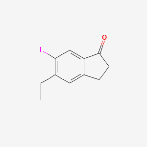 molecular formula C11H11IO B11838254 5-Ethyl-6-iodo-2,3-dihydroinden-1-one 
