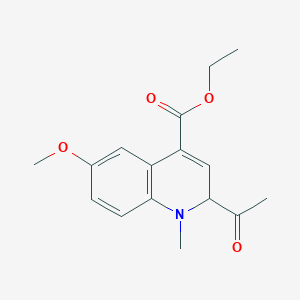 molecular formula C16H19NO4 B11838295 Ethyl 2-acetyl-6-methoxy-1-methyl-1,2-dihydroquinoline-4-carboxylate CAS No. 6948-77-2