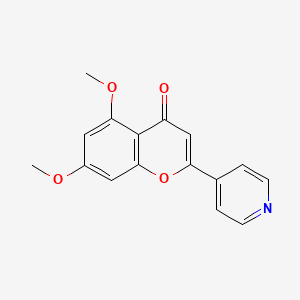 molecular formula C16H13NO4 B11838306 5,7-Dimethoxy-2-pyridin-4-yl-4H-chromen-4-one CAS No. 6344-93-0