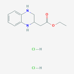 molecular formula C12H18Cl2N2O2 B11838309 Ethyl 2-(1,2,3,4-tetrahydroquinoxalin-2-yl)acetate dihydrochloride 