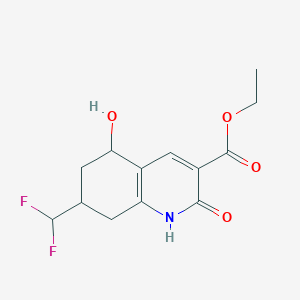 molecular formula C13H15F2NO4 B11838353 Ethyl 7-(difluoromethyl)-5-hydroxy-2-oxo-1,2,5,6,7,8-hexahydroquinoline-3-carboxylate 