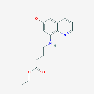 molecular formula C16H20N2O3 B11838362 Ethyl 4-[(6-methoxyquinolin-8-yl)amino]butanoate CAS No. 5438-87-9