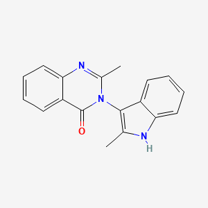 molecular formula C18H15N3O B11838370 2-Methyl-3-(2-methyl-1H-indol-3-yl)quinazolin-4(3H)-one CAS No. 655250-49-0