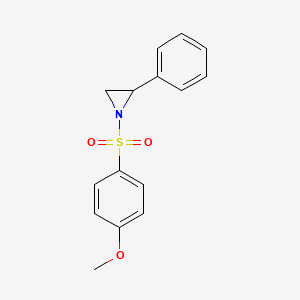 molecular formula C15H15NO3S B11838371 1-(4-Methoxybenzene-1-sulfonyl)-2-phenylaziridine CAS No. 181306-57-0