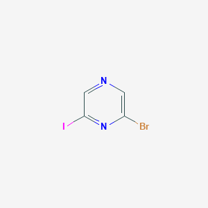 molecular formula C4H2BrIN2 B11838380 2-Bromo-6-iodopyrazine 