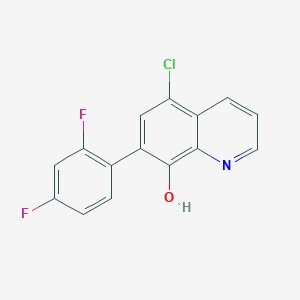 molecular formula C15H8ClF2NO B11838386 5-Chloro-7-(2,4-difluorophenyl)quinolin-8-ol CAS No. 648896-48-4