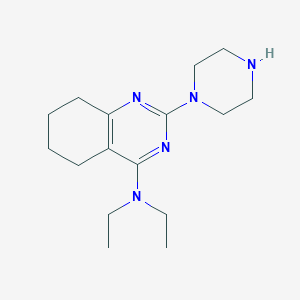 molecular formula C16H27N5 B11838527 N,N-Diethyl-2-(piperazin-1-yl)-5,6,7,8-tetrahydroquinazolin-4-amine CAS No. 76781-40-3