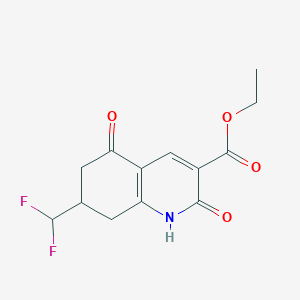 molecular formula C13H13F2NO4 B11838534 Ethyl 7-(difluoromethyl)-2,5-dioxo-1,2,5,6,7,8-hexahydroquinoline-3-carboxylate 