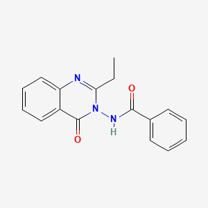 molecular formula C17H15N3O2 B11838588 N-(2-Ethyl-4-oxoquinazolin-3(4H)-yl)benzamide CAS No. 672952-32-8