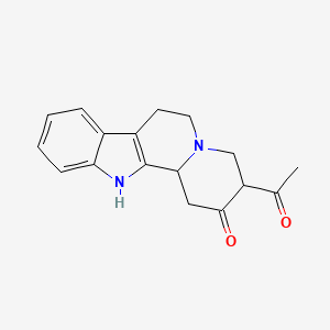 molecular formula C17H18N2O2 B11838589 Indolo[2,3-a]quinolizin-2(1H)-one, 3-acetyl-3,4,6,7,12,12b-hexahydro- CAS No. 93631-35-7