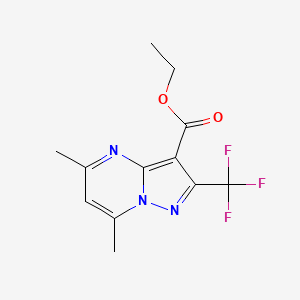 molecular formula C12H12F3N3O2 B11838634 Ethyl 5,7-dimethyl-2-(trifluoromethyl)pyrazolo[1,5-a]pyrimidine-3-carboxylate 