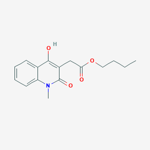 molecular formula C16H19NO4 B11838673 Butyl (4-hydroxy-1-methyl-2-oxo-1,2-dihydroquinolin-3-yl)acetate CAS No. 4567-27-5