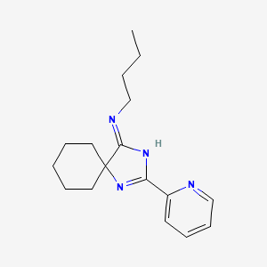 molecular formula C17H24N4 B11838700 N-Butyl-2-(pyridin-2-YL)-1,3-diazaspiro[4.5]deca-1,3-dien-4-amine CAS No. 98390-62-6