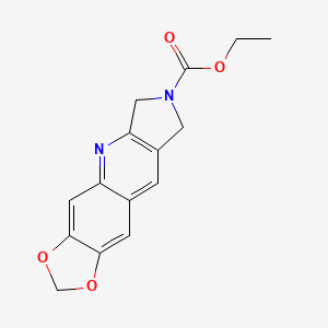 molecular formula C15H14N2O4 B11838712 Ethyl 6,8-dihydro-7h-[1,3]dioxolo[4,5-g]pyrrolo[3,4-b]quinoline-7-carboxylate CAS No. 34086-69-6