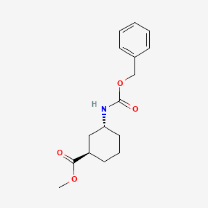 molecular formula C16H21NO4 B11838792 methyl (1R,3R)-3-(phenylmethoxycarbonylamino)cyclohexane-1-carboxylate 