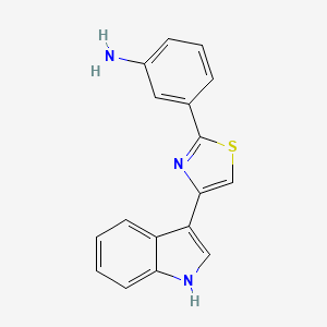 molecular formula C17H13N3S B11838806 3-(4-(1H-Indol-3-yl)thiazol-2-yl)aniline 