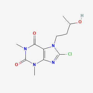 molecular formula C11H15ClN4O3 B11838900 Theophylline, 8-chloro-7-(3-hydroxybutyl)- CAS No. 21622-65-1