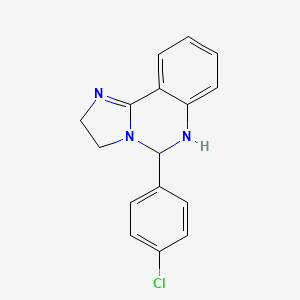 molecular formula C16H14ClN3 B11838937 5-(4-Chlorophenyl)-2,3,5,6-tetrahydroimidazo[1,2-c]quinazoline CAS No. 23597-98-0