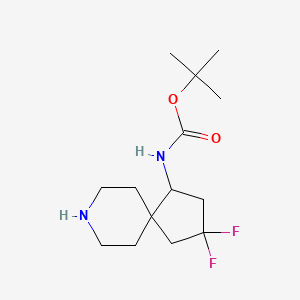 molecular formula C14H24F2N2O2 B11838970 tert-Butyl (3,3-difluoro-8-azaspiro[4.5]decan-1-yl)carbamate 