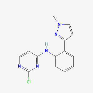 molecular formula C14H12ClN5 B11839042 2-chloro-N-(2-(1-methyl-1H-pyrazol-3-yl)phenyl)pyrimidin-4-amine 