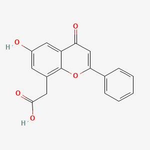 molecular formula C17H12O5 B11839090 (6-Hydroxy-4-oxo-2-phenyl-4H-1-benzopyran-8-yl)acetic acid CAS No. 87626-95-7