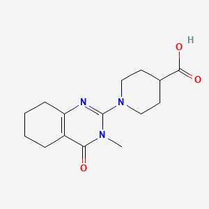 molecular formula C15H21N3O3 B11839099 1-(3-Methyl-4-oxo-3,4,5,6,7,8-hexahydroquinazolin-2-yl)piperidine-4-carboxylic acid 