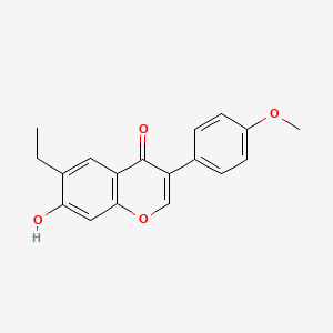 molecular formula C18H16O4 B11839110 4H-1-Benzopyran-4-one, 6-ethyl-7-hydroxy-3-(4-methoxyphenyl)- CAS No. 129415-01-6