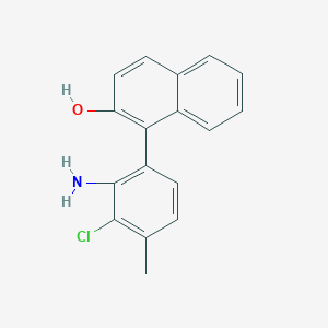 molecular formula C17H14ClNO B11839127 1-(2-Amino-3-chloro-4-methylphenyl)naphthalen-2-ol 
