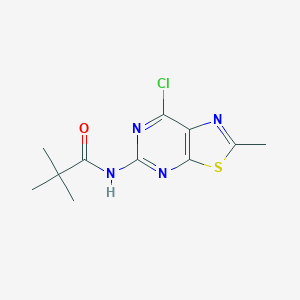 molecular formula C11H13ClN4OS B11839160 N-(7-Chloro-2-methylthiazolo[5,4-d]pyrimidin-5-yl)pivalamide 