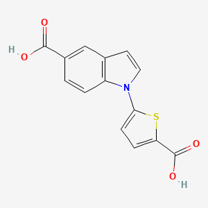 molecular formula C14H9NO4S B11839288 1-(5-Carboxythiophen-2-YL)-1H-indole-5-carboxylic acid CAS No. 93104-74-6