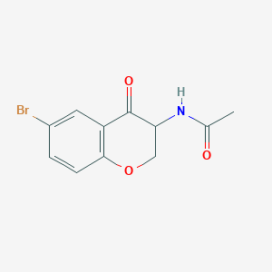 molecular formula C11H10BrNO3 B11839333 N-(6-Bromo-4-oxo-3,4-dihydro-2H-1-benzopyran-3-yl)acetamide CAS No. 61961-57-7