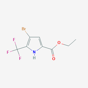 molecular formula C8H7BrF3NO2 B11839365 Ethyl 4-bromo-5-(trifluoromethyl)-1H-pyrrole-2-carboxylate 