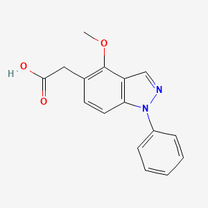 molecular formula C16H14N2O3 B11839485 4-Methoxy-1-phenyl-1H-indazole-5-acetic acid CAS No. 142504-02-7