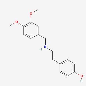 molecular formula C17H21NO3 B11839492 4-(2-(3,4-Dimethoxybenzylamino)ethyl)phenol CAS No. 88205-07-6
