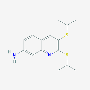 molecular formula C15H20N2S2 B11839545 2,3-Bis(isopropylthio)quinolin-7-amine CAS No. 118210-51-8
