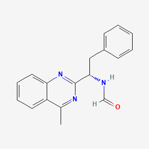 molecular formula C18H17N3O B11839556 N-[(1S)-1-(4-methylquinazolin-2-yl)-2-phenylethyl]formamide CAS No. 923603-71-8