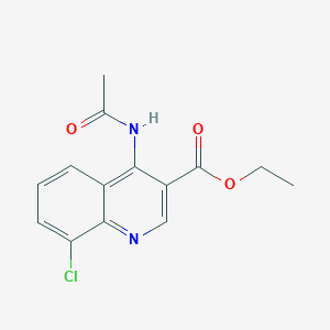 molecular formula C14H13ClN2O3 B11839559 Ethyl 4-acetamido-8-chloroquinoline-3-carboxylate 