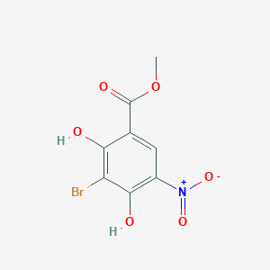 molecular formula C8H6BrNO6 B11839581 Methyl 3-bromo-2,4-dihydroxy-5-nitrobenzoate 