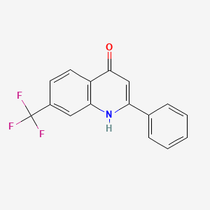 molecular formula C16H10F3NO B11839589 2-Phenyl-7-trifluoromethyl-4-quinolinol CAS No. 825620-20-0