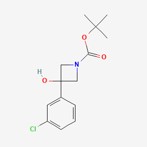 molecular formula C14H18ClNO3 B11839593 Tert-butyl 3-(3-chlorophenyl)-3-hydroxyazetidine-1-carboxylate 