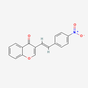 molecular formula C17H11NO4 B11839672 (E)-3-(4-Nitrostyryl)-4H-chromen-4-one 