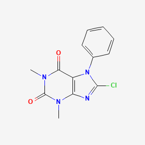 molecular formula C13H11ClN4O2 B11839734 8-Chloro-7-phenyltheophylline CAS No. 963-42-8