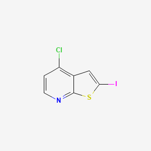 molecular formula C7H3ClINS B11839742 Thieno[2,3-b]pyridine, 4-chloro-2-iodo- 
