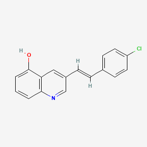 molecular formula C17H12ClNO B11839754 3-(4-Chlorostyryl)quinolin-5-ol 
