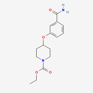 molecular formula C15H20N2O4 B11839764 Ethyl 4-(3-carbamoylphenoxy)piperidine-1-carboxylate 