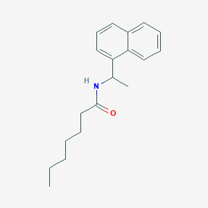 molecular formula C19H25NO B11839790 N-[1-(1-Naphthyl)ethyl]heptanamide CAS No. 158111-00-3