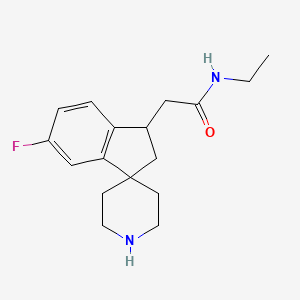 molecular formula C17H23FN2O B11839802 N-Ethyl-2-(6-fluoro-2,3-dihydrospiro[indene-1,4'-piperidin]-3-yl)acetamide 