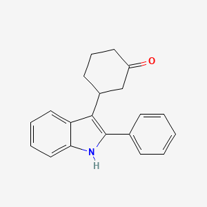 molecular formula C20H19NO B11839830 Cyclohexanone, 3-(2-phenyl-1H-indol-3-yl)- CAS No. 729580-77-2